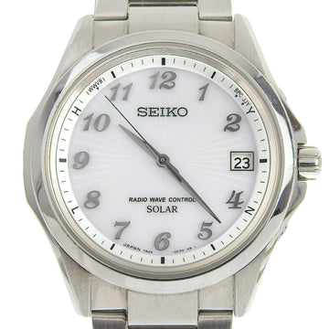 SEIKO Selection Date Men's Solar Radio Watch White Dial SBTM237