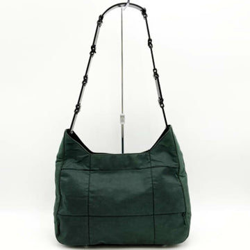 PRADA shoulder bag nylon triangle logo green ladies fashion USED
