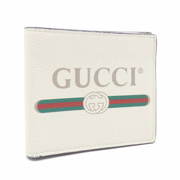 Gucci bi-fold wallet men's off-white white leather 496309