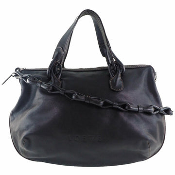LOEWE 2WAY Shoulder Lambskin Black Ladies Handbag