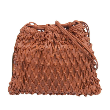 Chanel Lady's shoulder bag leather orange mesh