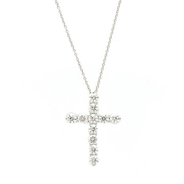TIFFANY&Co.  Cross Pendant Large Necklace Pt950 Platinum Diamond