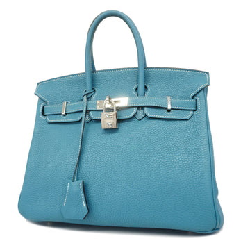 HERMESAuth  Birkin Birkin 25 N Stamp Women's Togo Leather Handbag Blue Jean