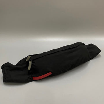 PRADA Sports Logo Polyester Mini Waist Bag Body Black Gray kmd618-7