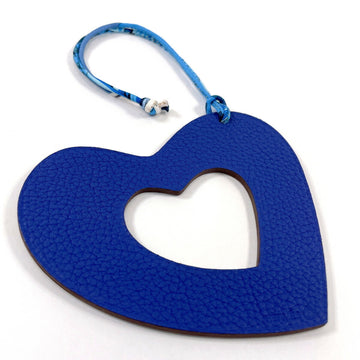 HERMES Petit Ash Heart Charm Togo/Vaux Epson  Ladies Blue