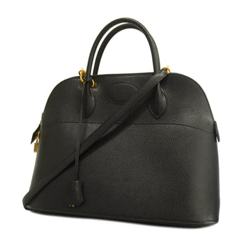 HERMES Handbag Bolide 35 〇Y Ardennes Black Gold Hardware Women's