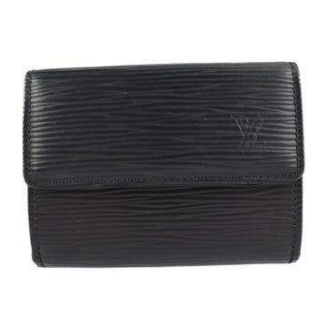 LOUIS VUITTON Ludlow Coin Case M63302 Epi Leather Noir Black 2 Fold W Hook Purse Card