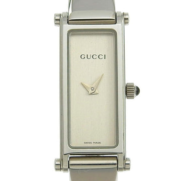 GUCCI Watch 1500L Stainless Steel Swiss Made Silver Quartz Analog Display Dial Ladies