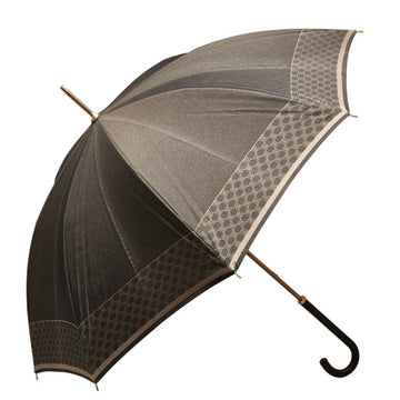 CELINE Macadam Long Umbrella Parasol Gray Brown Nylon Women's