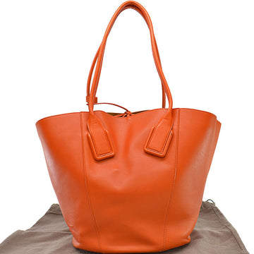 Bottega Veneta Bag Basket Medium Orange Leather Shoulder Women's