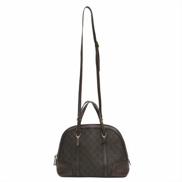 GUCCI GG Supreme Handbag 309617 Brown PVCx Leather Bugatti Type Women's