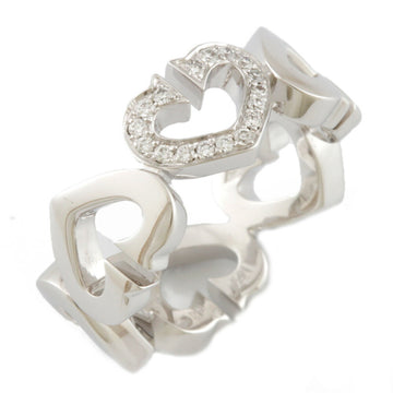 Cartier K18WG Ring C Heart Diamond # 48 No. 8 Ladies 18K K18 White Gold
