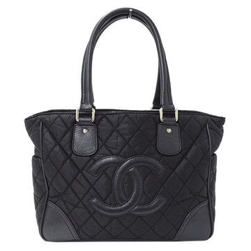 Chanel bag Paris New York line Lady's tote nylon black storing
