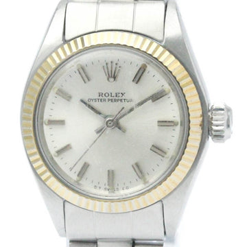 ROLEXVintage  Oyster Perpetual 6719 White Gold Steel Ladies Watch BF565449