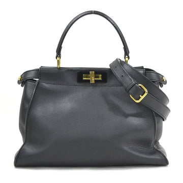 Fendi Handbag Shoulder Bag 2Way Peek-A-Boo Medium Black Leather FENDI Ladies 8BN290-3ZN-169-0397