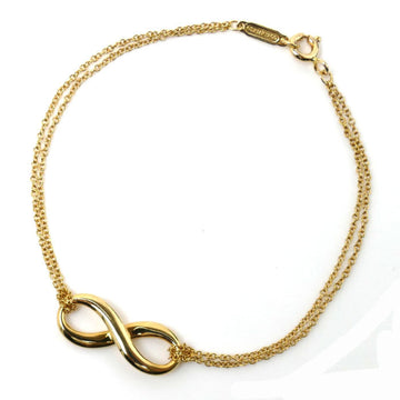 TIFFANY&Co.  K18YG Yellow Gold Infinity Bracelet 2.9g 17cm Double Chain Ladies
