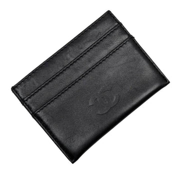 Chanel Card Case Pass Coco Mark Black Leather Ladies h23283