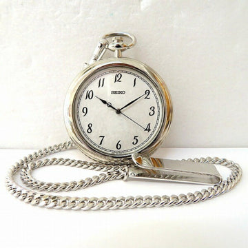 SEIKO JAL silver 7N01-0030 quartz watch pocket men's