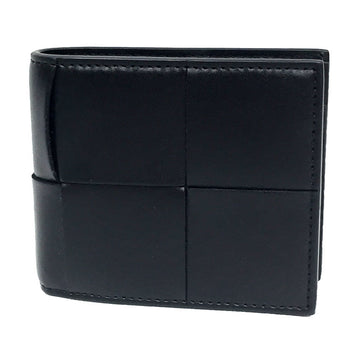 BOTTEGA VENETA Folding Wallet Bifold with Cassette Coin Purse 749455 BVWD2 8803 Black Leather Men's