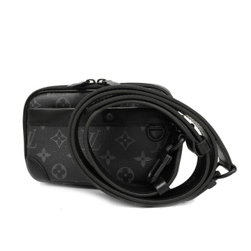 Auth ouis Vuitton Monogram Eclipse Nano Alpha Wearable Wallet M82542 Men's Shoulder Bag