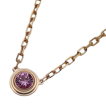 CARTIER Necklace Women's Brand 750PG Pink Sapphire Damour Diamant Leger Gold Jewelry Polished