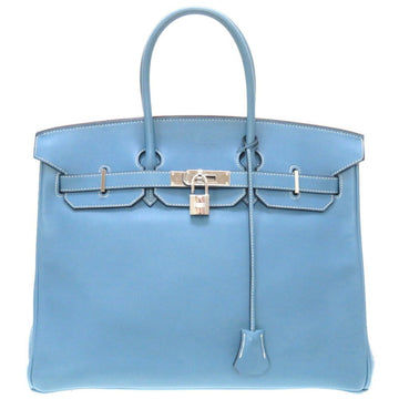 HERMES Birkin 35 Voga River Blue Jean J engraved handbag blue 0059  6B0059LLS6
