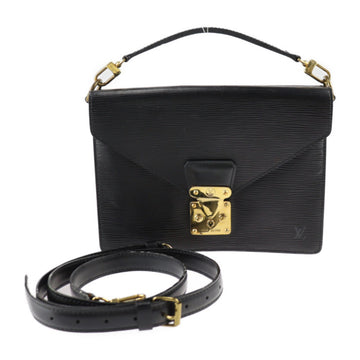 LOUIS VUITTON Bifas Handbag M52322 Epi Leather Black Gold Hardware 2WAY Shoulder Bag
