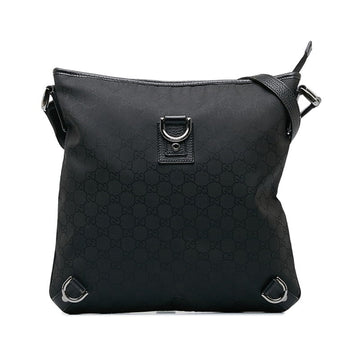 GUCCI GG Canvas Abbey Shoulder Bag 268642 Black Leather Women's