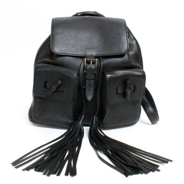 GUCCI Bamboo Leather Rucksack Black 370833 Gucci Ladies Bag Back specialprice | -e
