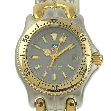 TAG HEUER Professional Cell Watch S95.215 Gold Plated x Stainless Steel Swiss Made Quartz Analog Display Gray Dial Ladies
