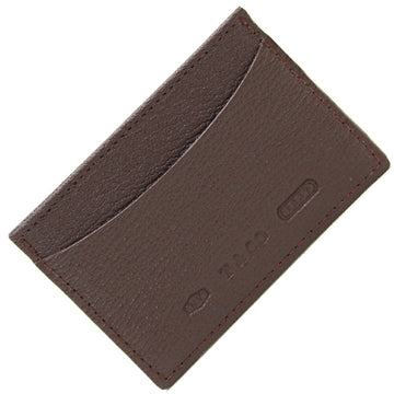TIFFANY Card Case Dark Brown Leather Holder Business for Women Men &Co