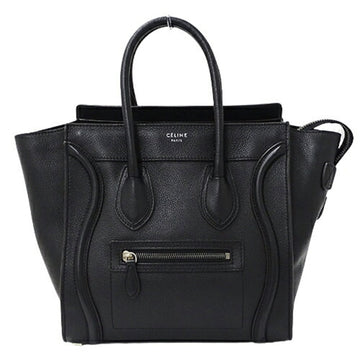 CELINE Bag Ladies Tote Handbag Leather Luggage Micro Shopper Black