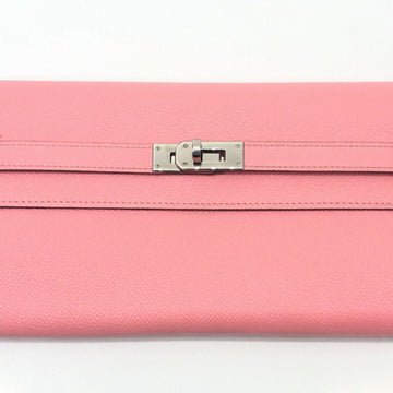 Hermes Kelly Wallet Epson Rose Confetti Silver Metal Fittings Long Pink