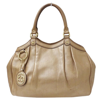 Gucci Bag Ladies Tote Handbag Leather 211944 Pink Beige Gold