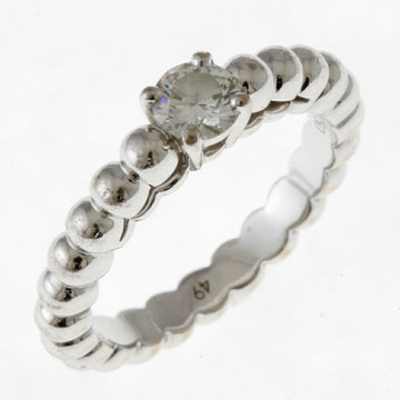 VAN CLEEF & ARPELS Perlee Solitaire Ring No. 9 18k K18 White Gold Diamond Women's