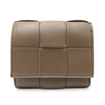 BOTTEGA VENETA Intrecciato tri-fold wallet Brown Lambskin [sheep leather] 750244VCQC12560