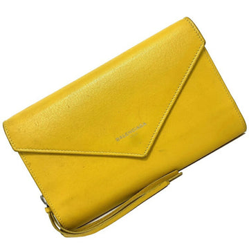 Balenciaga Paper Manny Zip A Yellow 371661 Long Bi-Fold Wallet Leather BALENCIAGA Ladies Flap