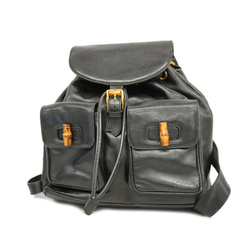 Gucci Bamboo Rucksack 003 2040 0016 Women's Leather Backpack Black