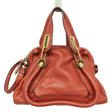 CHLOE Paraty Women's Leather Handbag,Shoulder Bag Red Brown