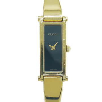 GUCCI 1500 GP bangle type quartz black dial ladies watch Y03022 wristwatch