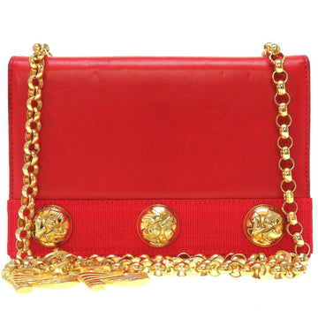 SALVATORE FERRAGAMO Chain Leather Gold Shoulder Bag