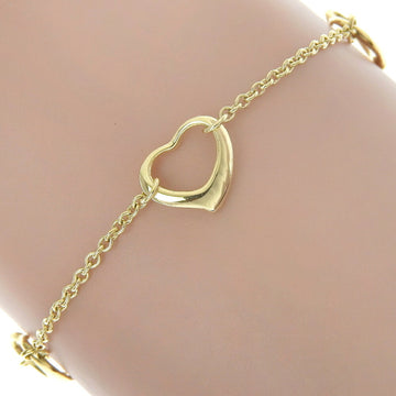 TIFFANY&Co. Open heart bracelet 5P K18 yellow gold Made in Spain Approx. 3.8g ladies