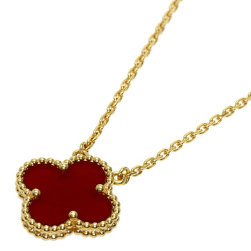VAN CLEEF & ARPELS Alhambra Carnelian Necklace 18k Yellow Gold Ladies