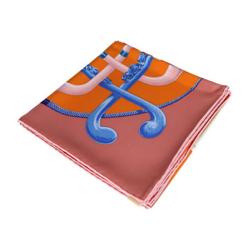 HERMES Carre 90 scarf silk orange multicolor