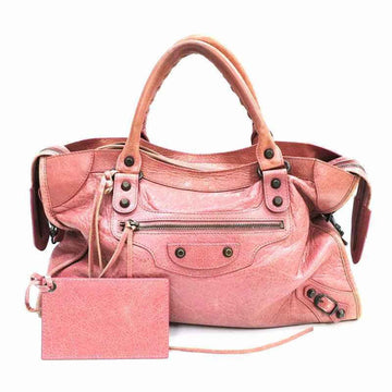 Balenciaga The City BALENCIAGA 115748 Editor's Bag Leather Pink Studs
