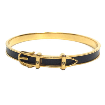 Hermes belt motif bangle bracelet black x gold