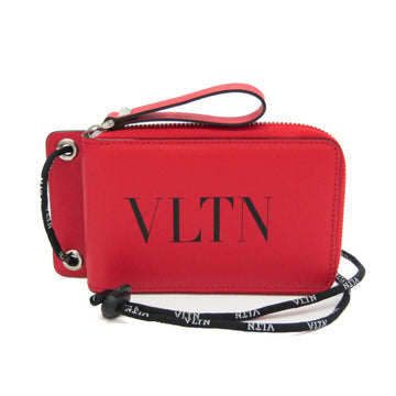 VALENTINO GARAVANI Garavani Wallet With Neck Strap 53381 Women,Men Leather Wallet [bi-fold] Black,Red Color