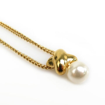CHRISTIAN DIOR Necklace Metal/Fake Pearl Gold Women's