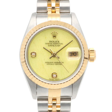 ROLEX Datejust Oyster Perpetual Watch Stainless Steel 79173 Automatic Ladies  K No. 2001 2P Diamond Green Jadeite Overhauled
