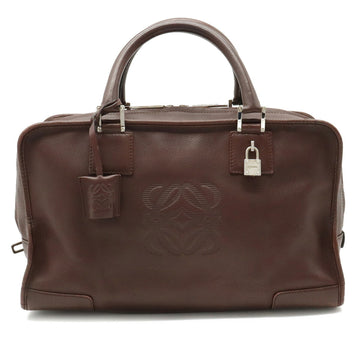LOEWE Amazona 36 Anagram Handbag Boston Bag Leather Dark Brown